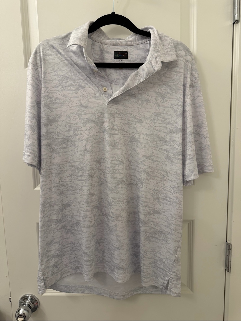 Greg Norman Light Gray Printed Polo Shirt - Men